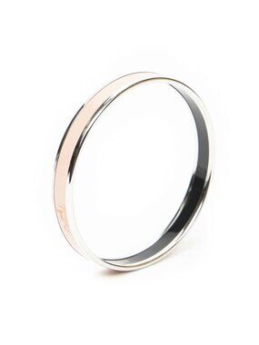 Hermes Enamel Bangle Light Pink Logo Motif Bracelet